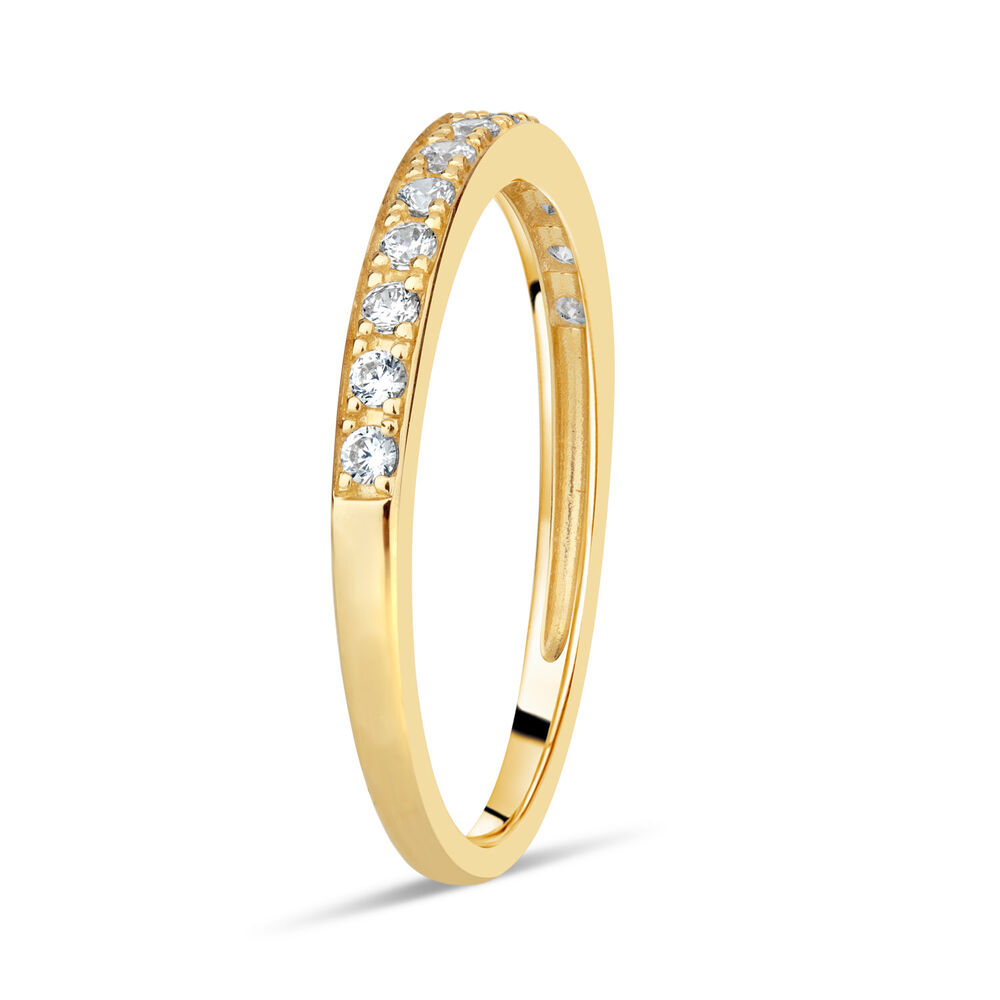 9ct Yellow Gold Pave Set Cubic Zirconia Eternity Ring image number 3