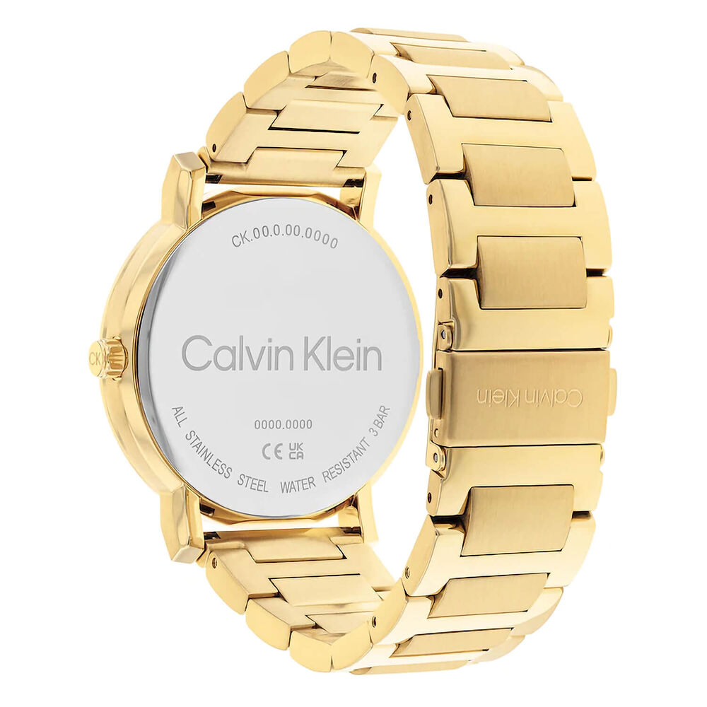 Calvin Klein Slate 43mm Black Dial Yellow Gold IP Case Bracelet Watch