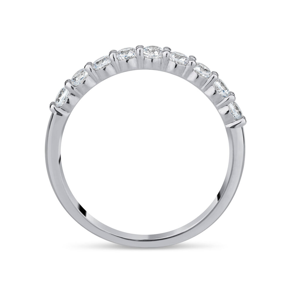 9ct White Gold Nine Stone Cubic Zirconia Eternity Ring image number 2