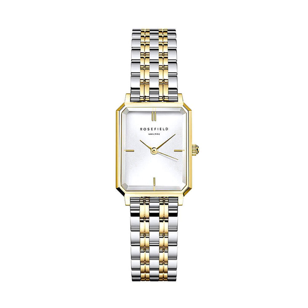 Rosefield Octagon XS Duotone Gold 19.5x24mm White Dial 23k Gold Plated Steel Bracelet Watch