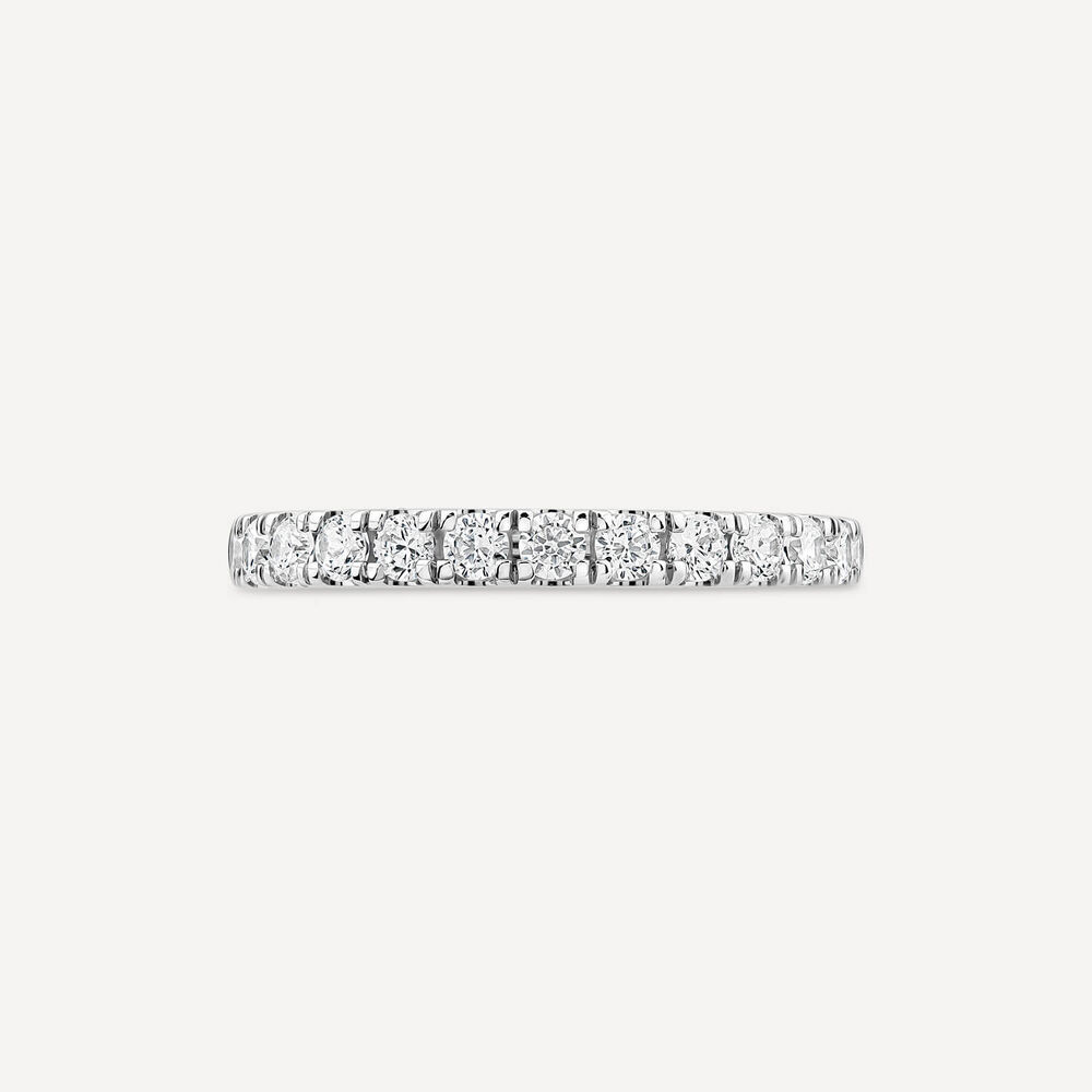 Born Platinum 0.55ct Lab Grown Claw Set Half Eternity Wedding Ring image number 1