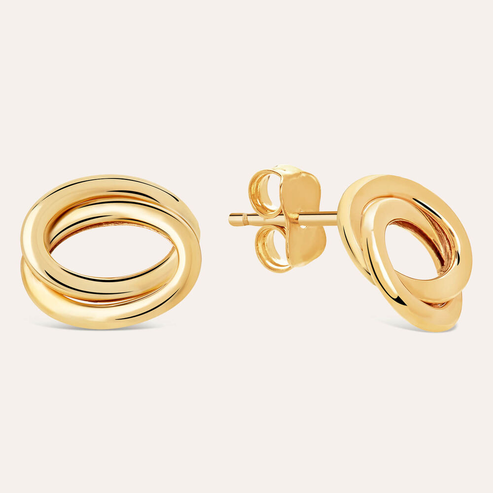 9ct Yellow Gold Open Knot Stud Earrings
