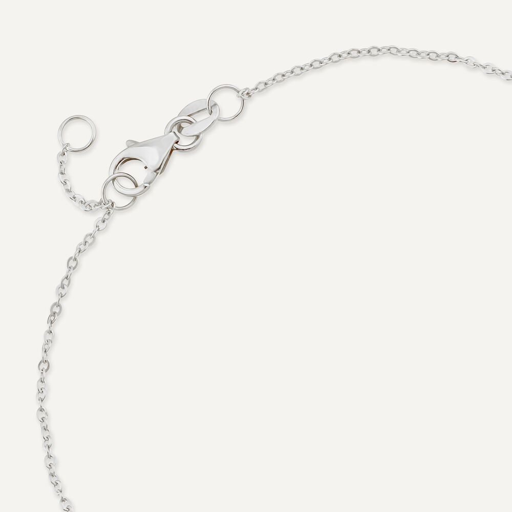 9ct White Gold Cubic Zirconia Set Open Clover Petal Bracelet image number 3