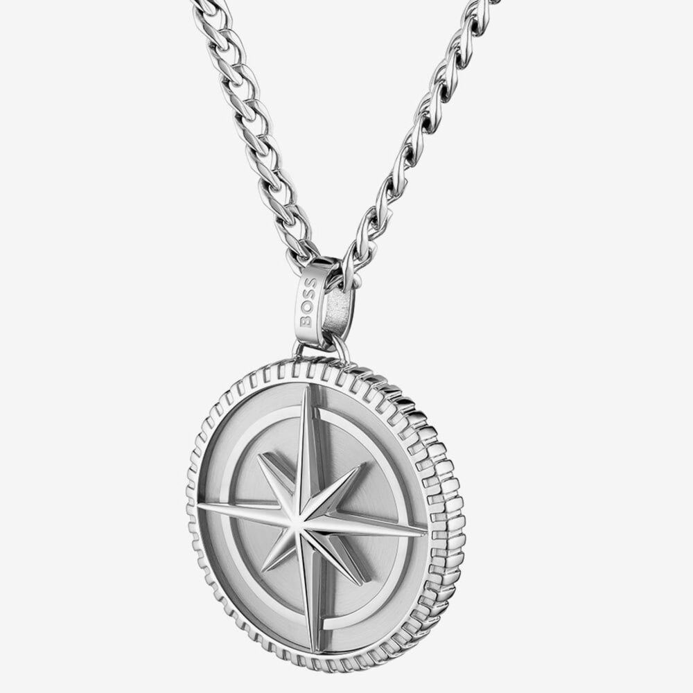 BOSS North Star Pendant Stainless Steel Necklace