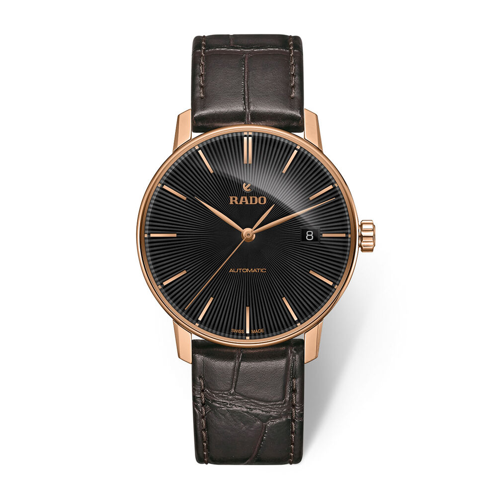 Rado Coupole Classic Automatic Black&Rose Batton Dial With Date Black Strap