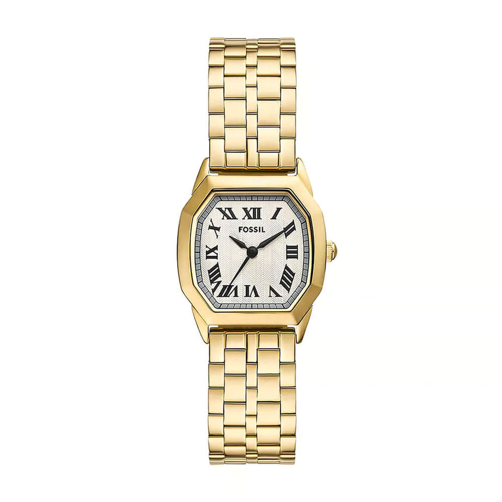 Fossil Harlow 27mm Cream Dial Gold Tone Stainless Steel Bracelet Watch image number 0