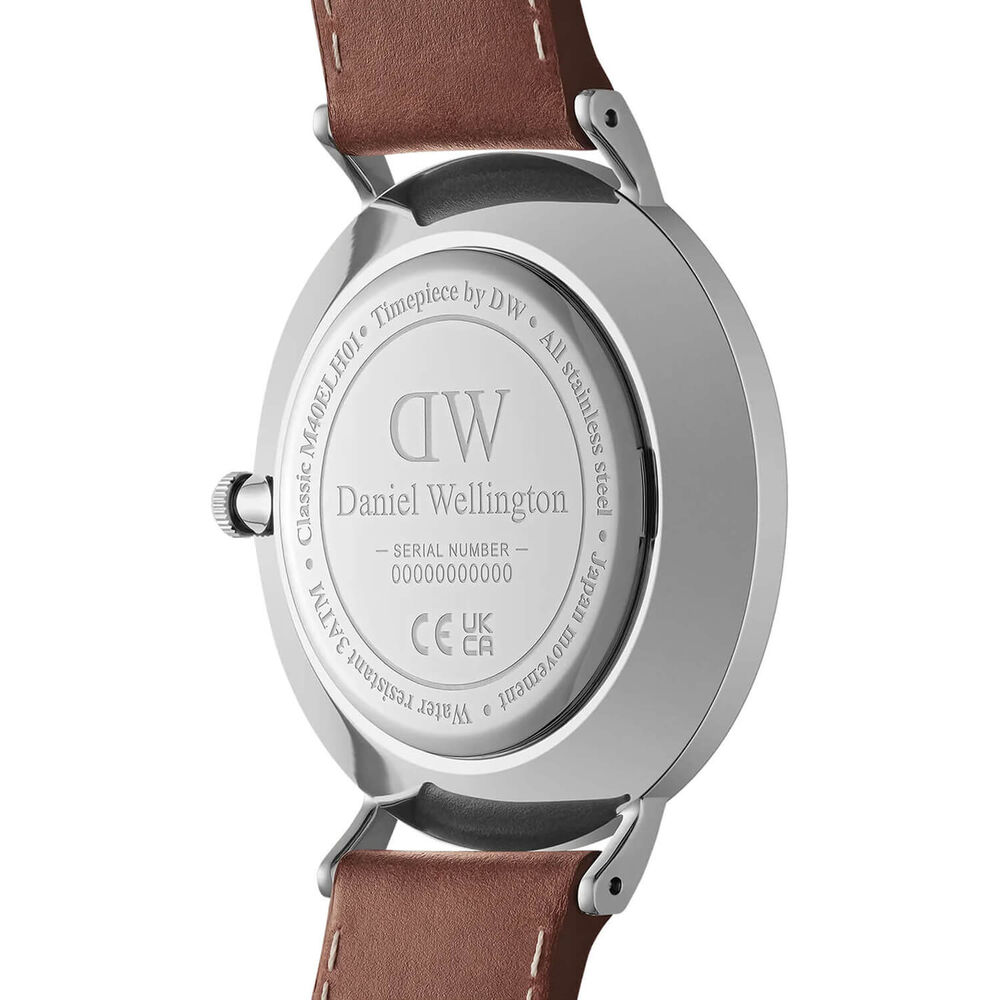Daniel Wellington Classic 40mm Multi-Eye St Mawes Arctic Dial Brown Leather Strap Watch image number 2