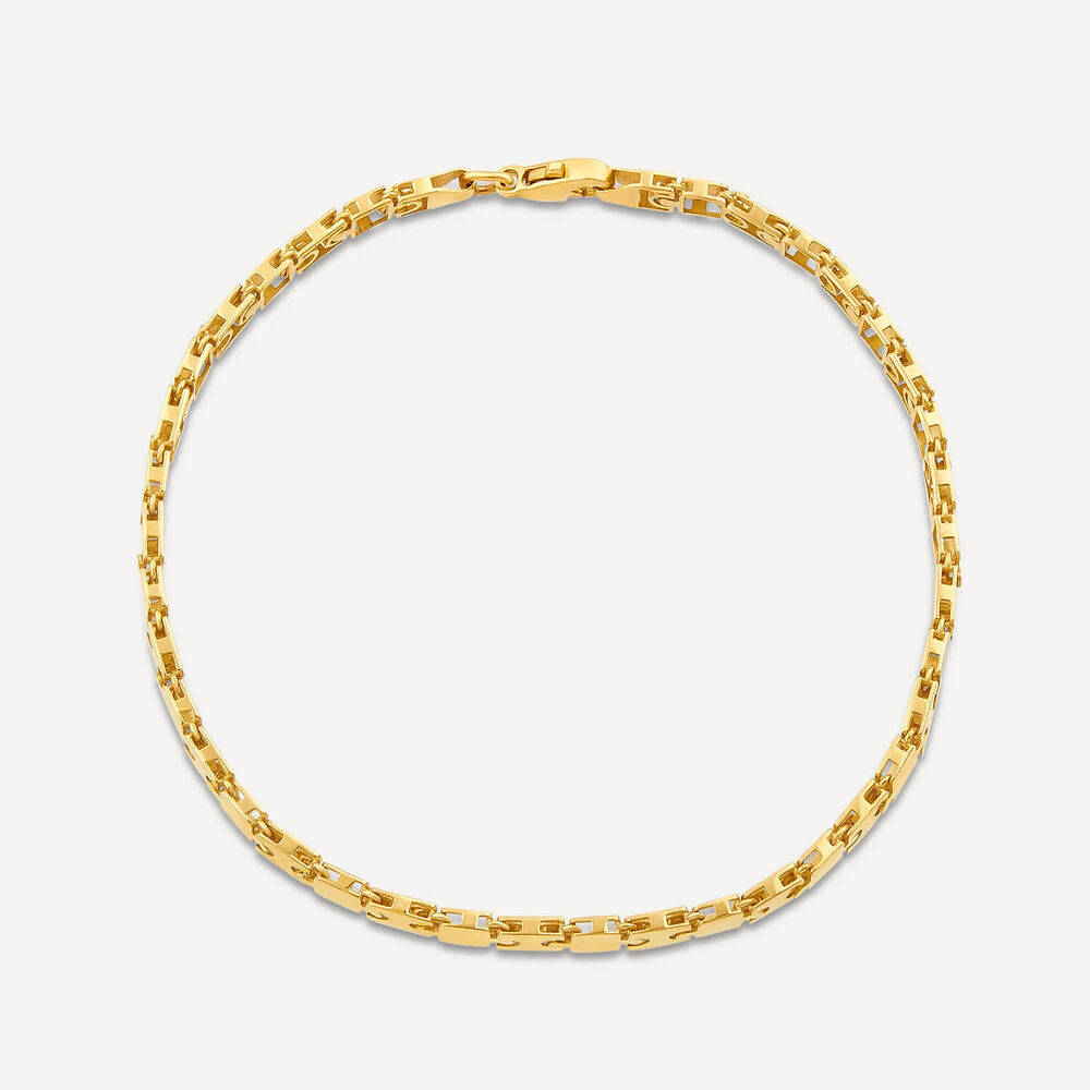 9ct Yellow Gold Shiny Narrow Jigsaw Bracelet image number 4