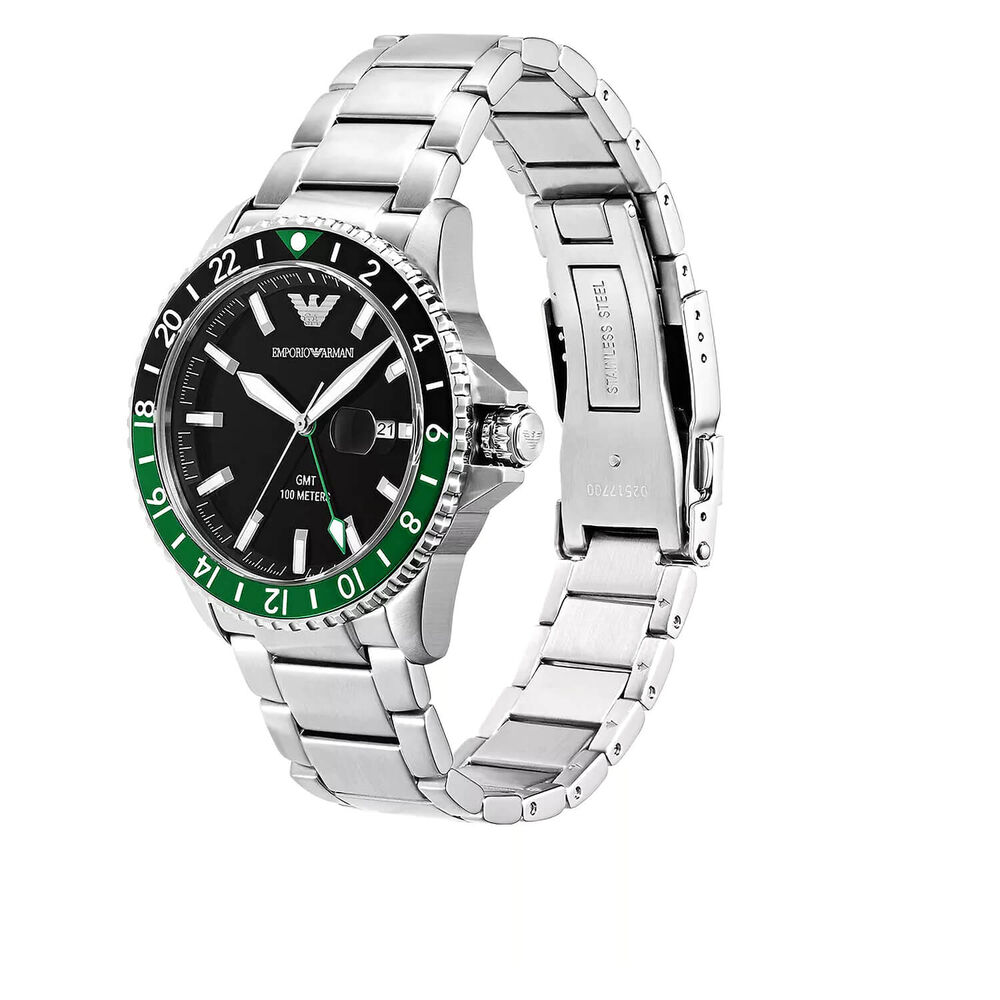 Emporio Armani Diver 42mm Black Dial Steel Bracelet Watch image number 3
