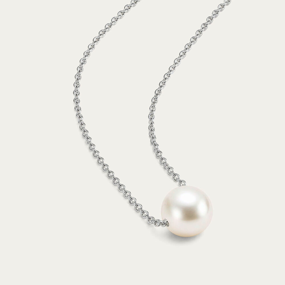 Sterling Silver Single Freshwater Pearl Ball Necklet
