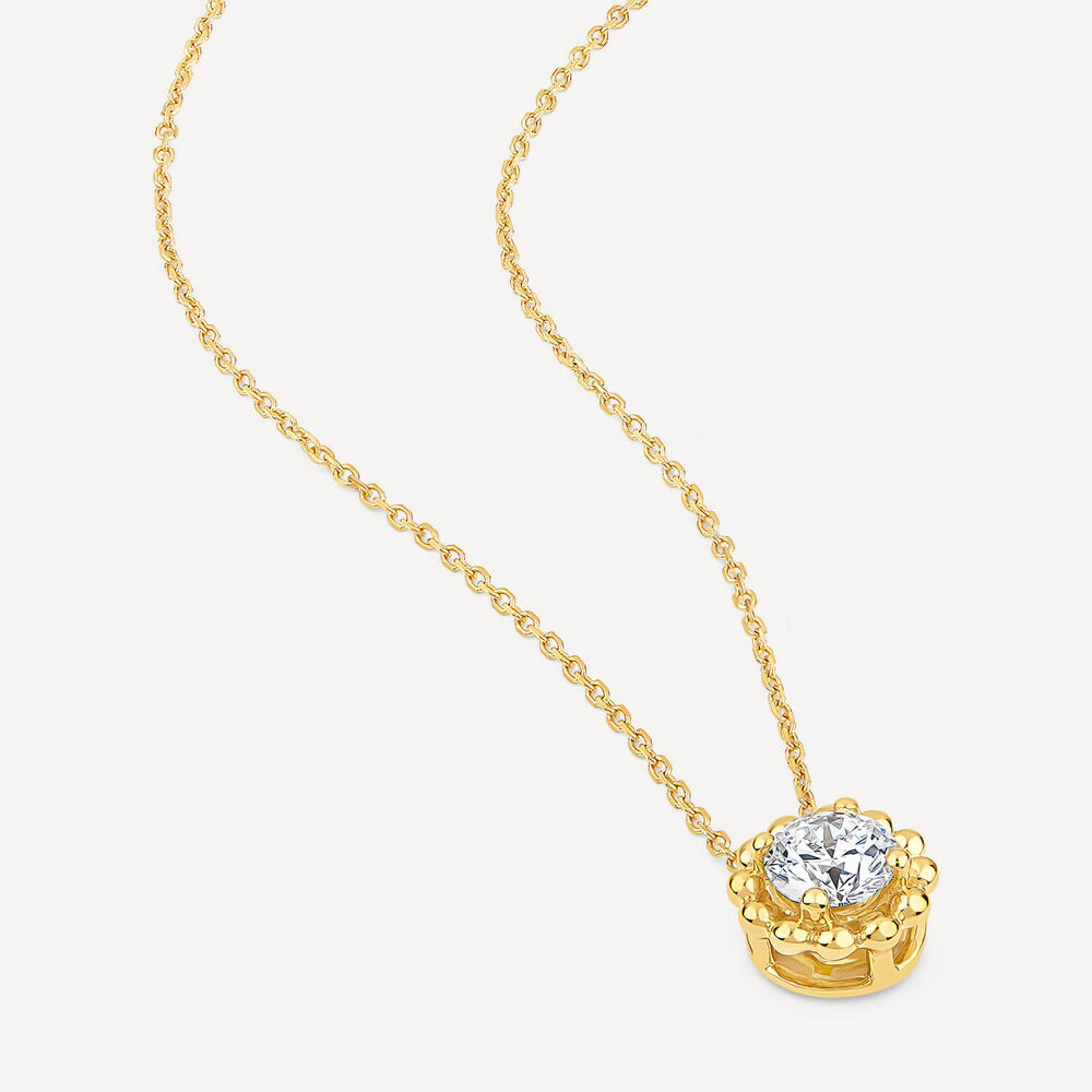 Born Granules 9ct Yellow Gold Lab Grown 0.50ct Round Diamond Pendant image number 2