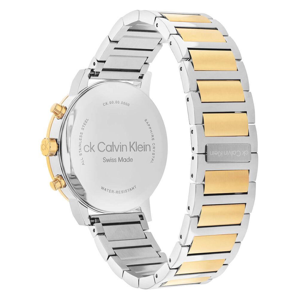Calvin Klein Architectural 42mm White Dial Steel & Yellow Gold Bracelet Watch