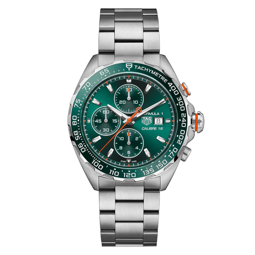 TAG Heuer Formula 1 Chronograph 44mm Green Dial Stainless Steel Bracelet Watch image number 0