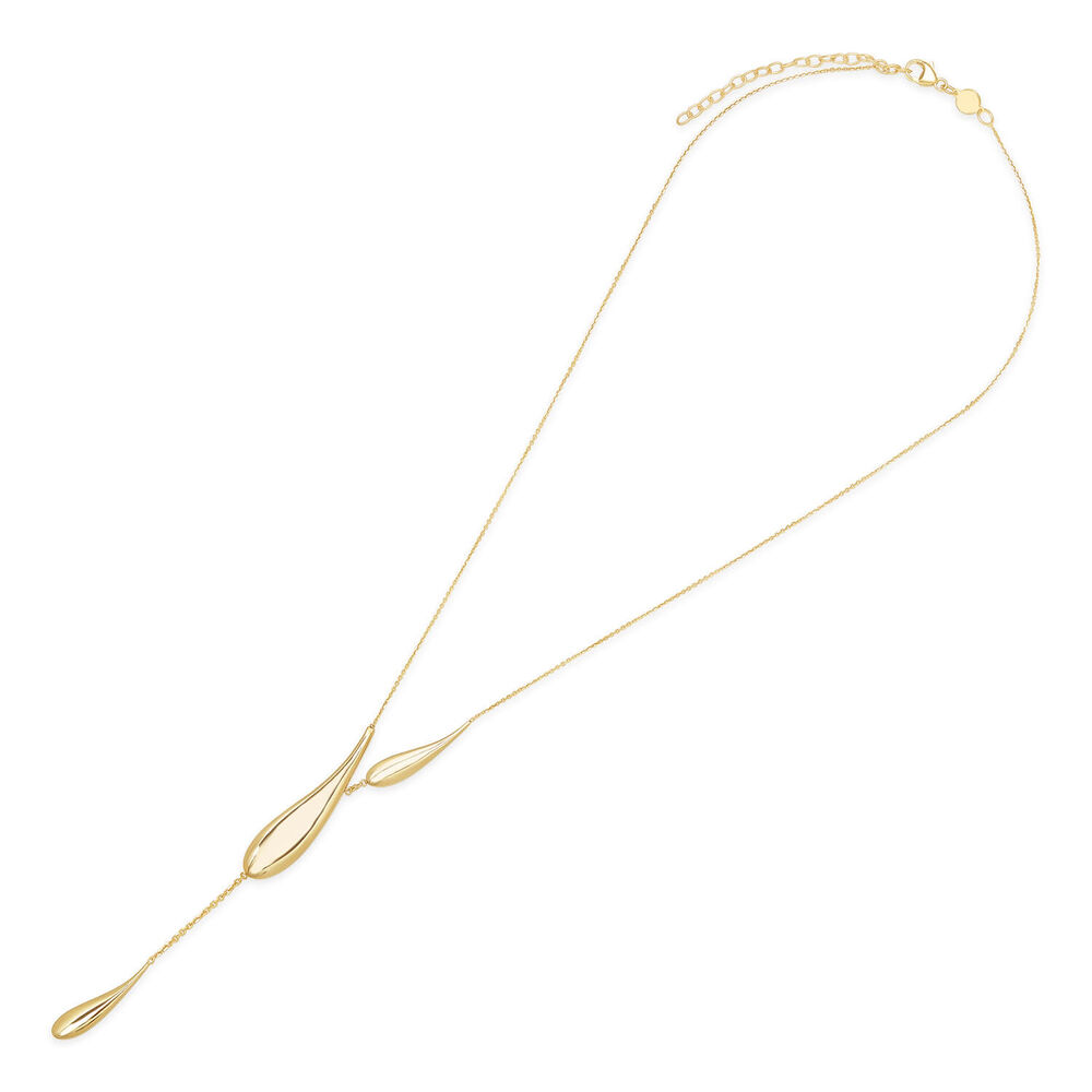 9ct Yellow Gold Teardrop Necklet image number 3