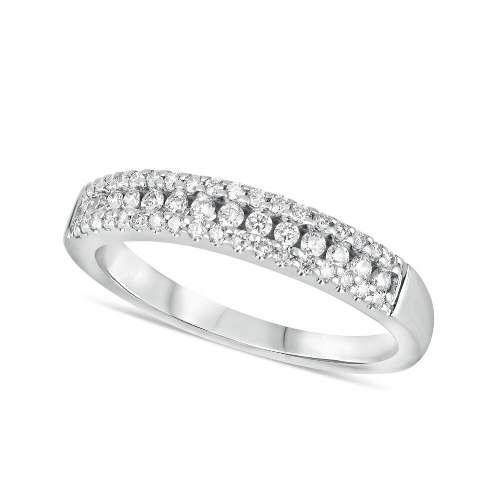 18ct White Gold 0.30ct Diamond Three Row Eternity Ring image number 0