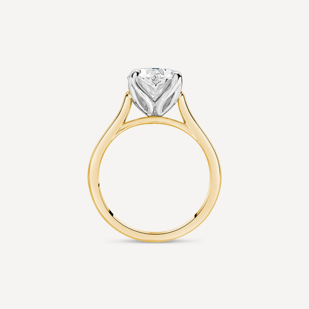 Born 18ct Yellow Gold 3.00ct Lab Grown Oval Solitaire Diamond Ring image number 1
