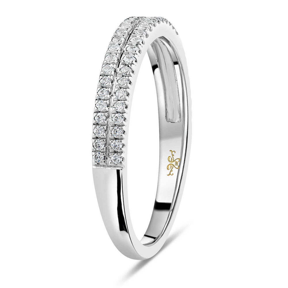 Kathy De Stafford's 18ct White Gold 0.25ct Diamond Double Row Ring image number 4
