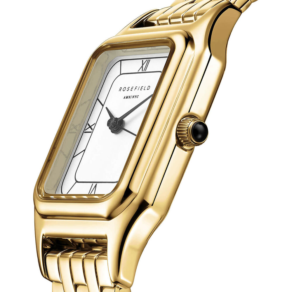 Rosefield Ivy White Gold 21x26mm Dial 23k Gold Plated Steel Bracelet Watch image number 2
