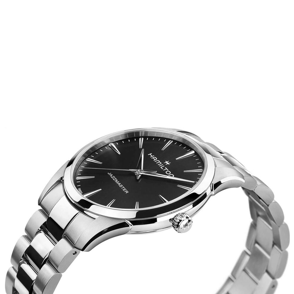 Hamilton Jazzmaster Quartz 40mm Black Dial Steel Bracelet Watch