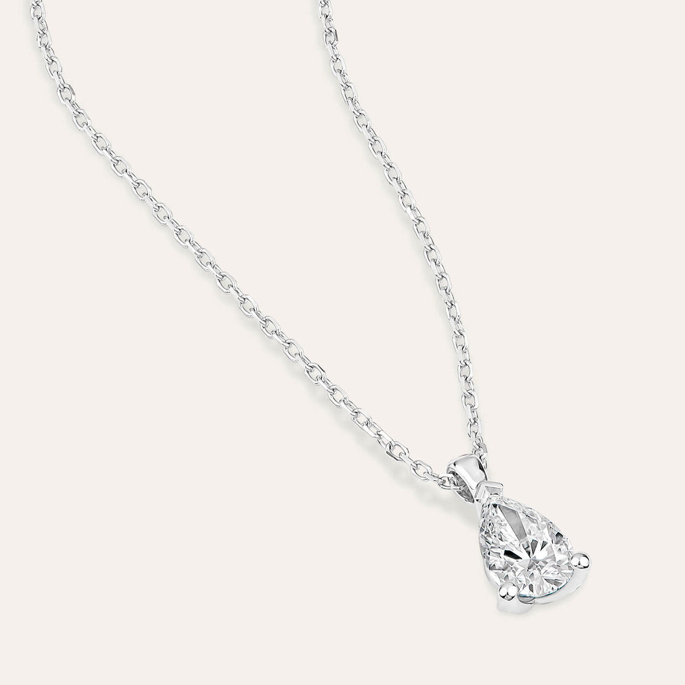 Born 9ct White Gold 0.50ct Lab Grown Pear Diamond Pendant