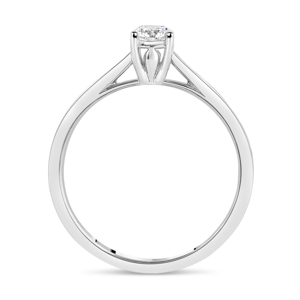 18ct White Gold 0.33ct Round Diamond Tulip Setting Ring image number 2