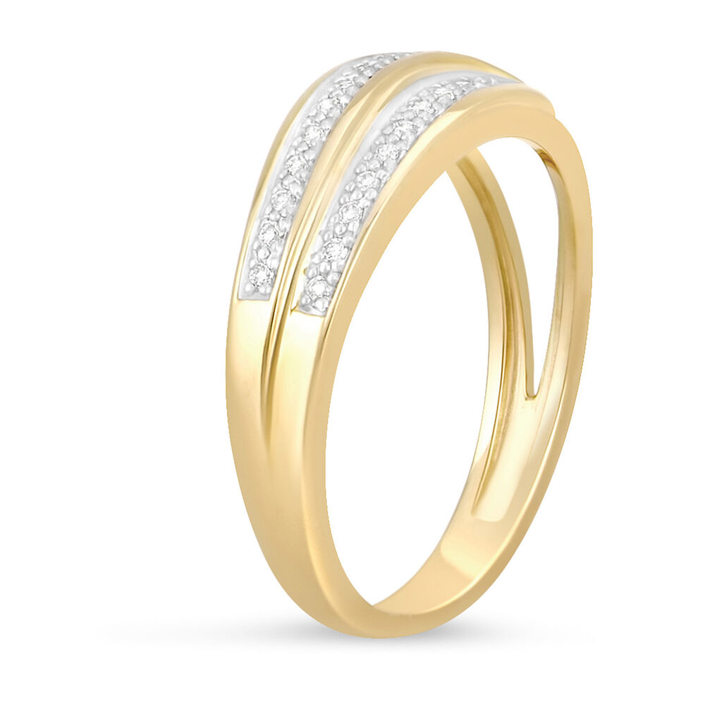 9ct Yellow Gold Diamond Open Wave Ring image number 3