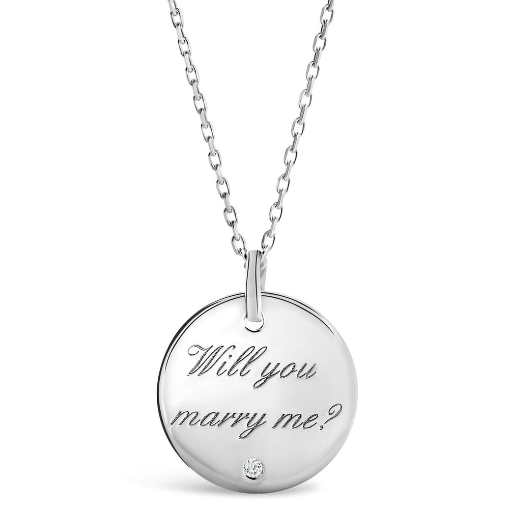 Sterling Silver 'Will You Marry Me?' Pendant image number 0