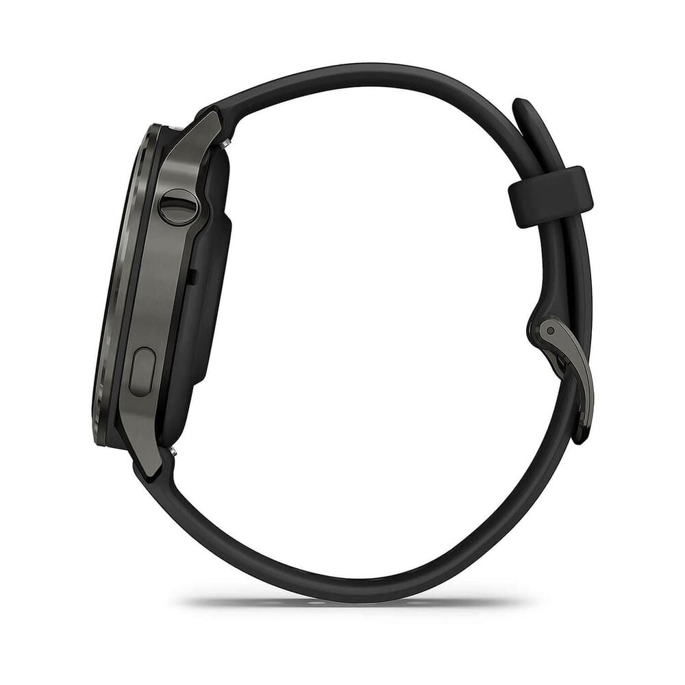 Garmin Venu 4 41mm Slate Bezel Black Silicone Strap Watch image number 4