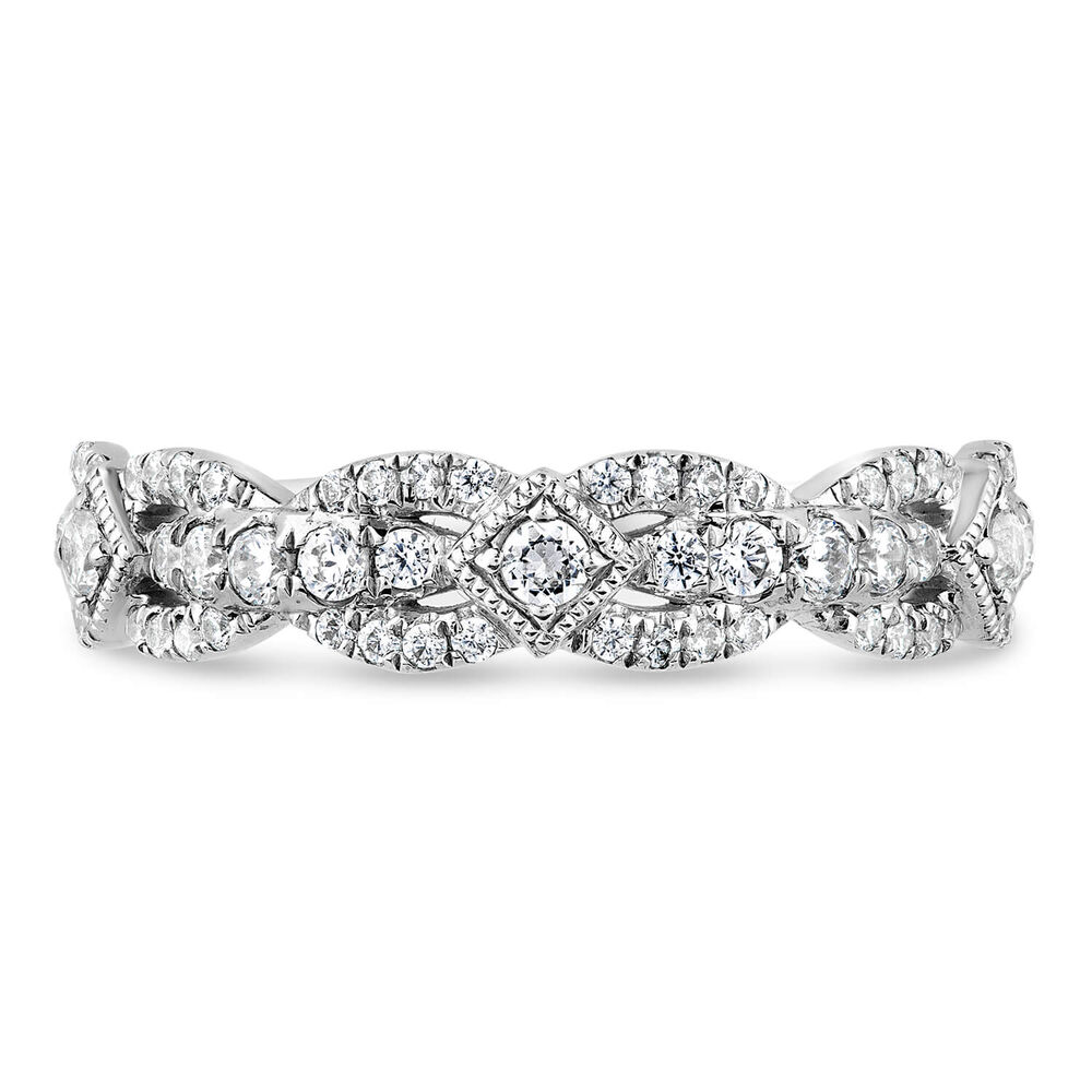 Kathy De Stafford 18ct White Gold 0.50 Carat Diamond Interlocking Pave Ring