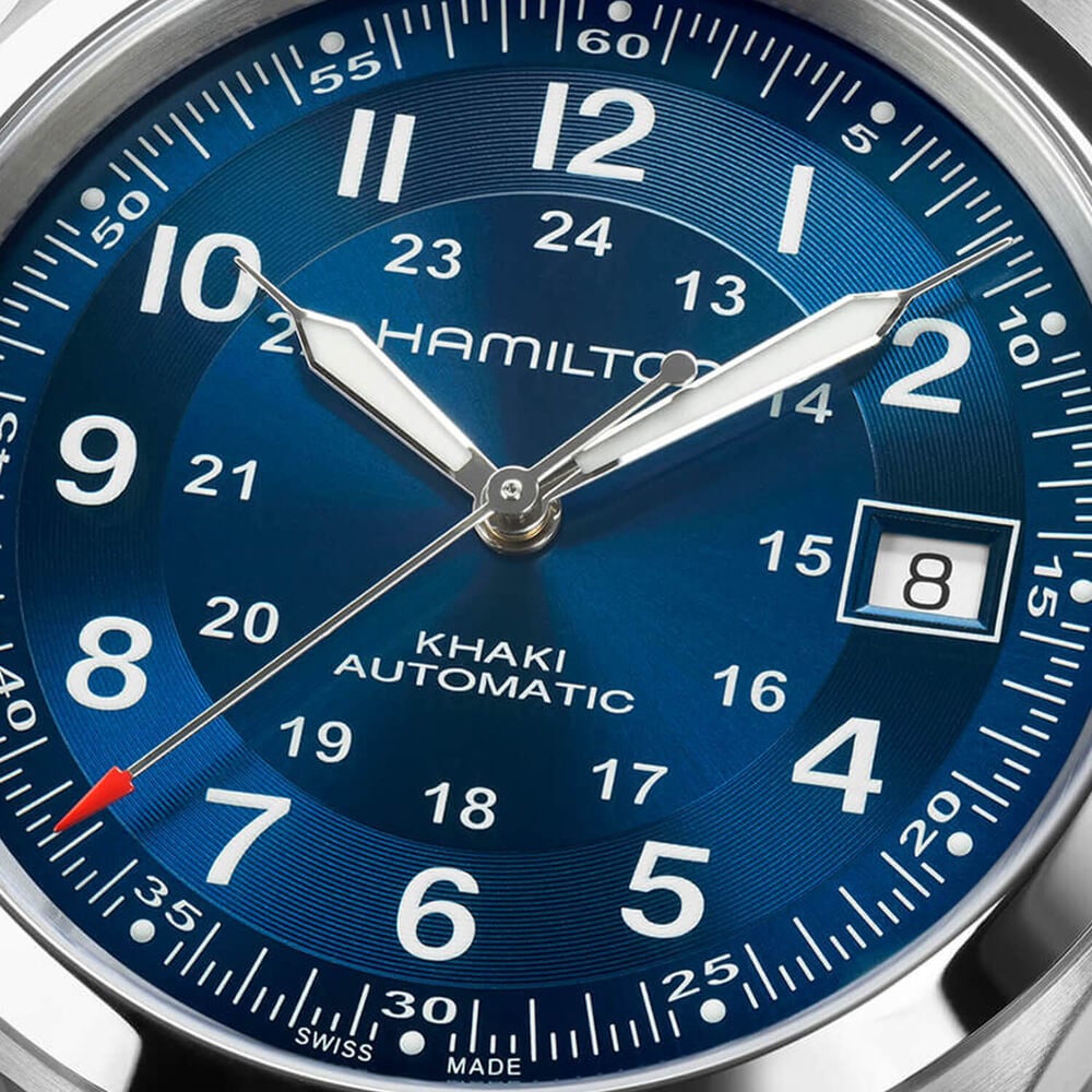 Hamilton Khaki Field 38mm Blue Dial Stainless Steel Bracelet Watch