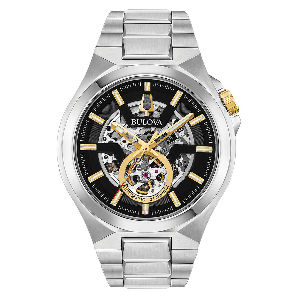 Bulova Maquina Skeleton Stainless Steel 46mm Men's Watch image number 0