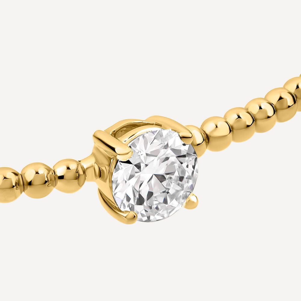Born Granules 9ct Yellow Gold Lab Grown 1.00ct Round Diamond Beaded Bangle image number 4