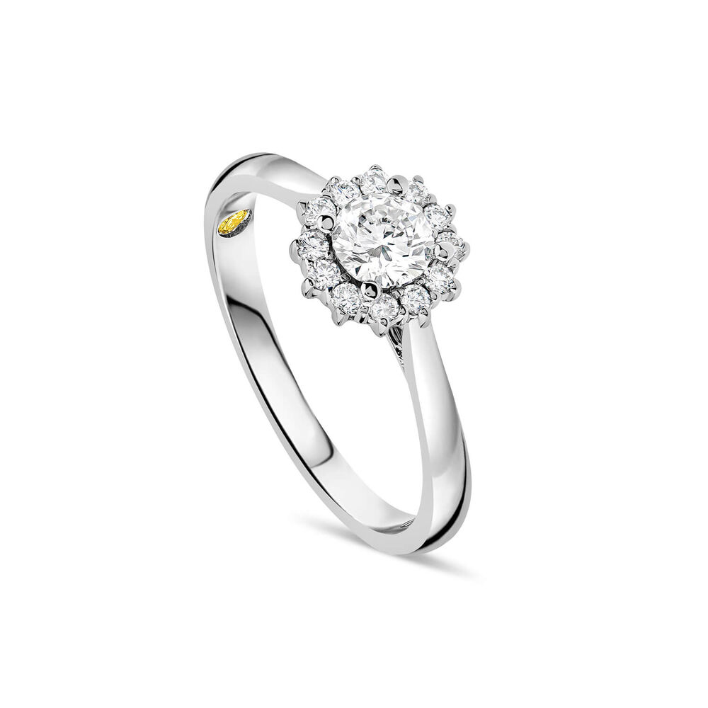 18ct White Gold Northern Star 0.55ct Diamond Classic Halo Ring image number 0