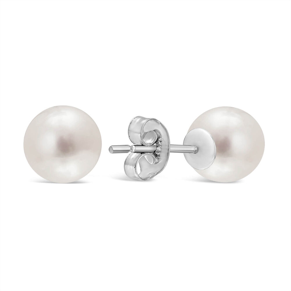 Sterling Silver Pearl Earrings image number 2