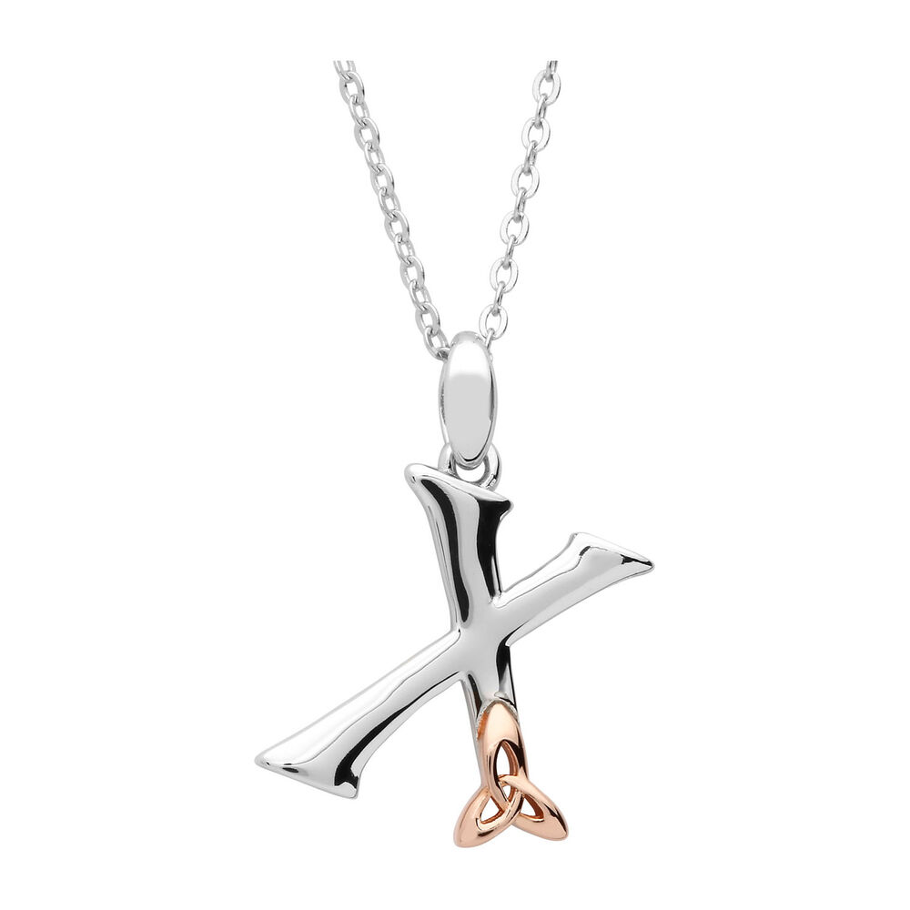 Sterling Silver Celtic 'X' Initial Pendant image number 0