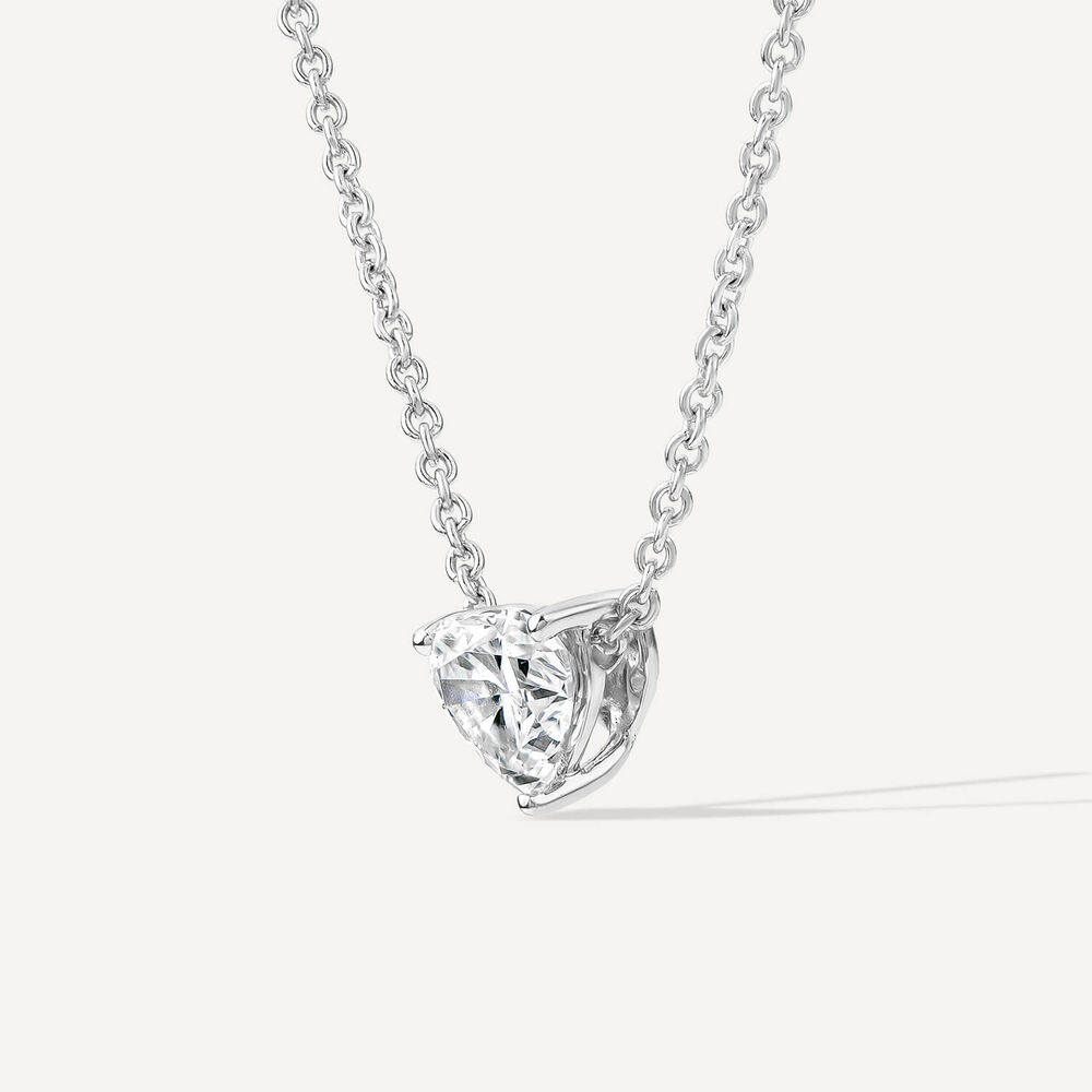 Born Classic 9ct White Gold Lab Grown 0.50ct Heart Shaped Diamond Pendant
