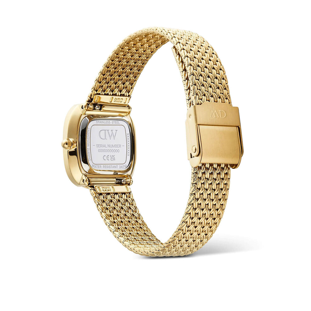 Daniel Wellington Margot 24x26mm Gold Tone Sunray Dial Steel Braided Mesh Bracelet Watch