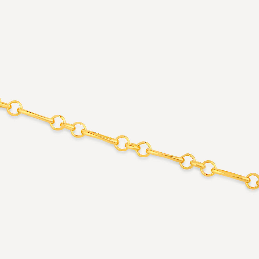 9ct Yellow Gold Diamond Cut Fig Belcher Bracelet image number 2