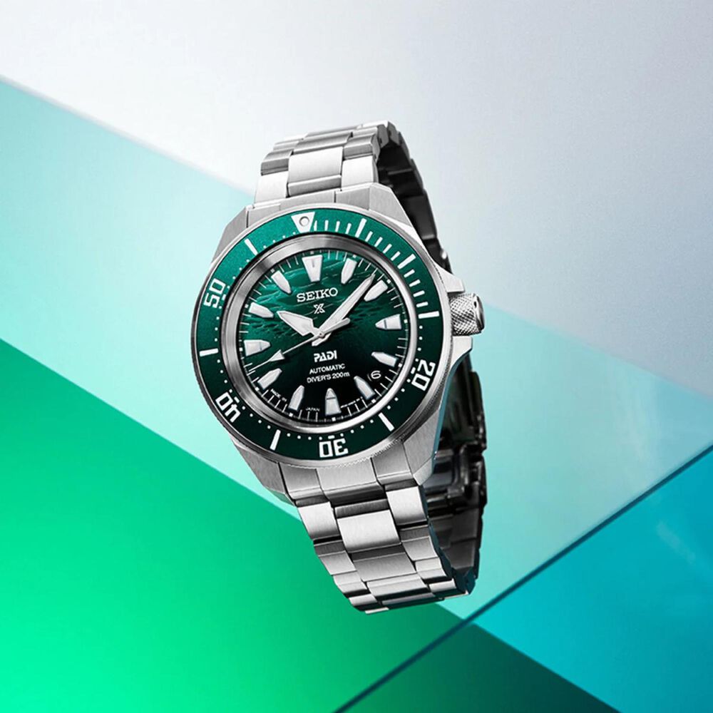 Seiko Prospex PADI 60th Anniversary 41.7mm Green Dial Stainless Steel Bracelet Diver Watch
