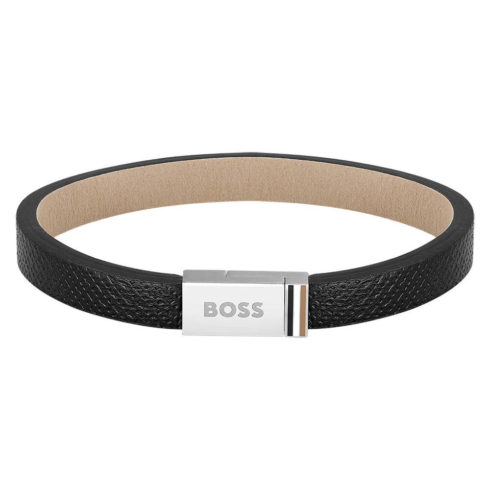 BOSS Jace Black Leather Bracelet