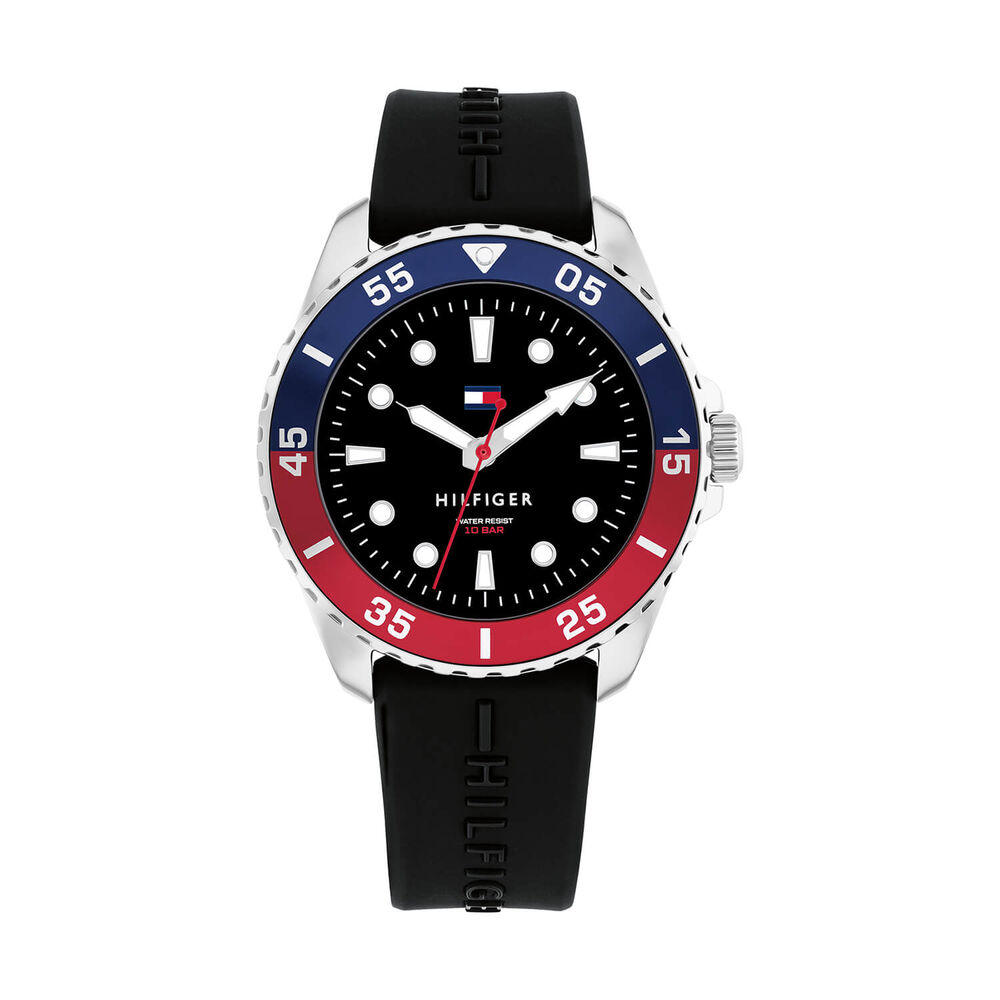 Tommy Hilfiger Boys 36mm Black Dial Silicone Strap Watch image number 0