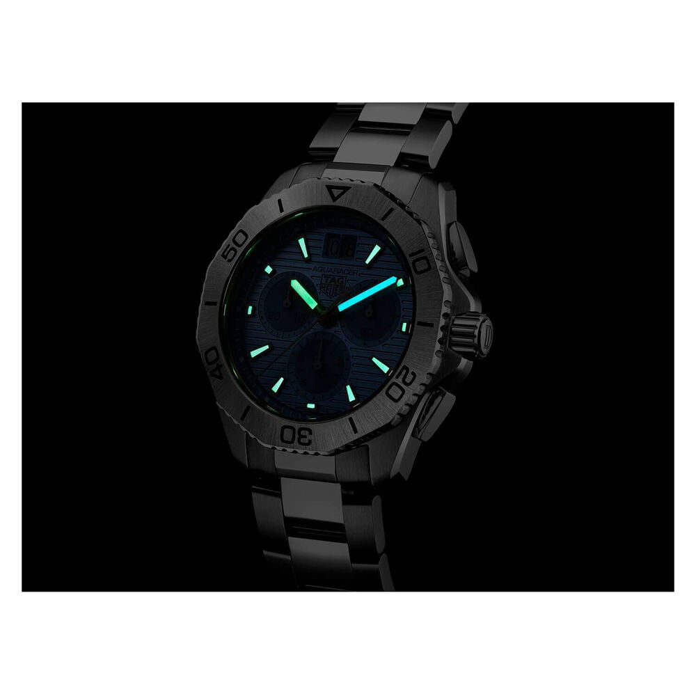 TAG Heuer Aquaracer Professional Chrono 40mm Blue Dial Steel Bracelet Watch image number 6