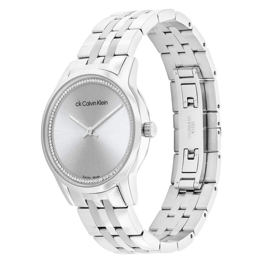 Calvin Klein Timeless Dressed 32mm Silver Dial Crystal Bezel Bracelet Watch image number 2