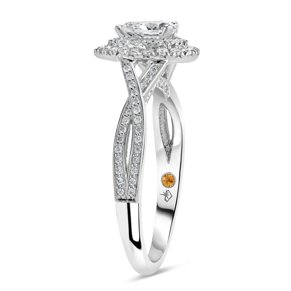 Northern Star 0.70ct Pear Diamond Twisted Shoulders 18ct White Gold Ring image number 3