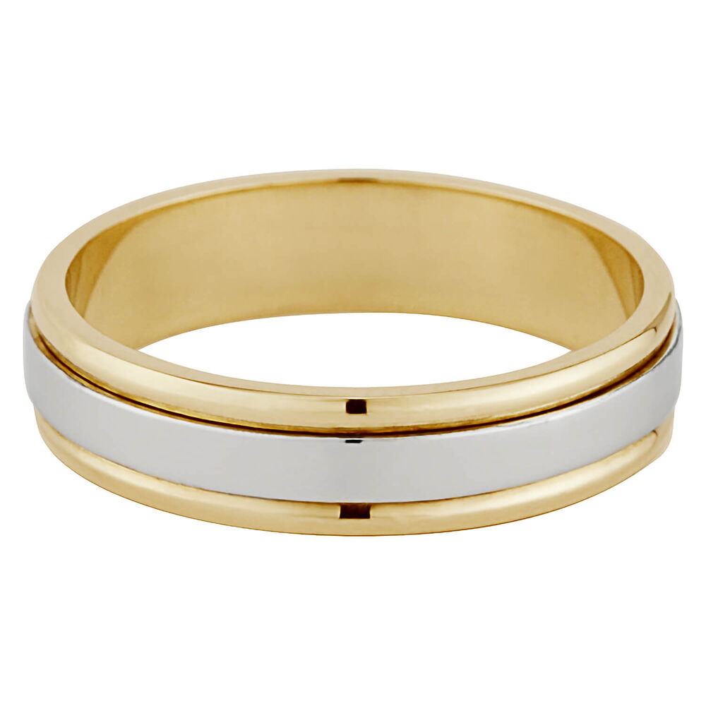 9ct Yellow and White Gold 5mm Wedding Ring image number 0
