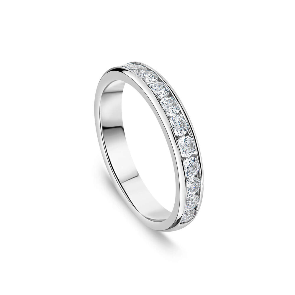 18ct White Gold 3.5mm 0.60ct Diamond Channel Set Wedding Ring image number 0