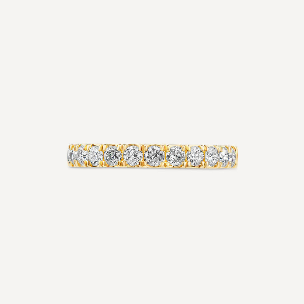 18ct Yellow Gold 2.50mm 0.45ct Diamond Round Split Claw Wedding Ring image number 1