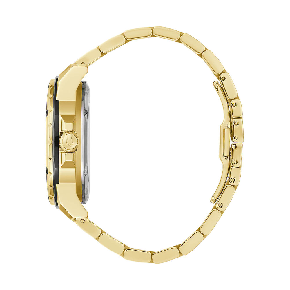 Bulova Marine Star Series A Automatic 45mm Black Dial Gold Tone Steel Bracelet Watch image number 2