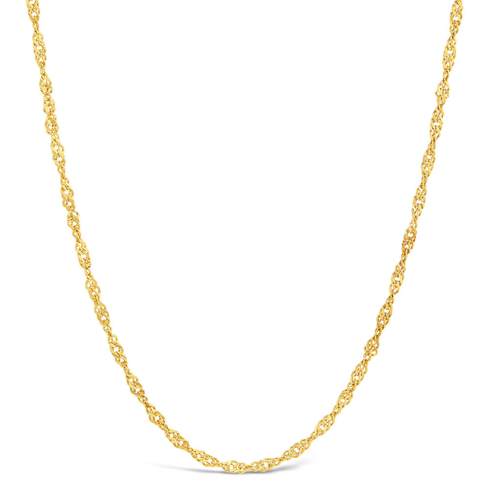 9ct Yellow Gold 18’ Sparkle Sing Chain Necklace image number 0