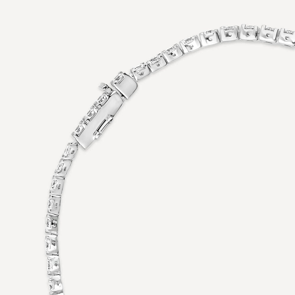 Born 18ct White Gold Lab Grown 3ct Round Diamond Tennis Style Bracelet image number 5